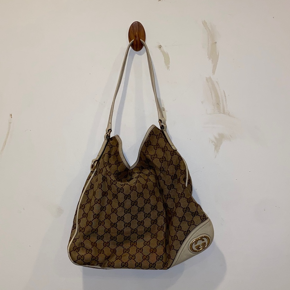 Gucci Beige and Brown Monogram Tote